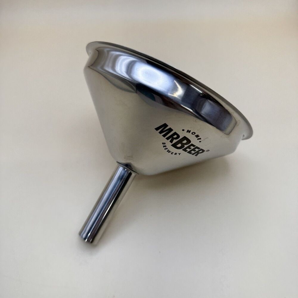 MrBeer 5” Funnel 5/8” Dimpled Stem Stainless Steel Handle Deep Strainer Hopper